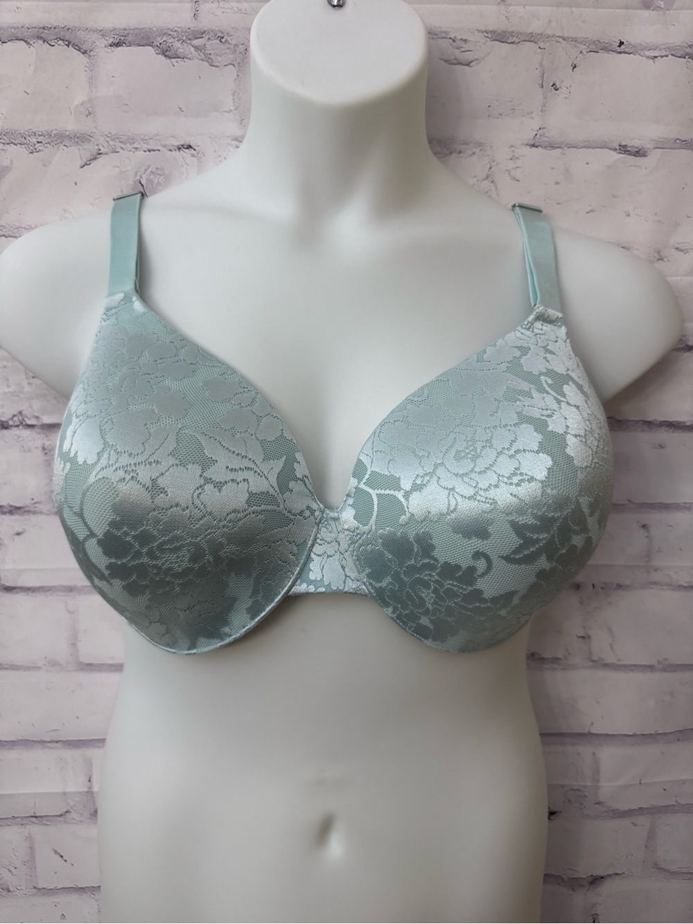 Soma Bra Size 38DDD Blue Vanishing Back Full Coverage lace Underwire Neglige